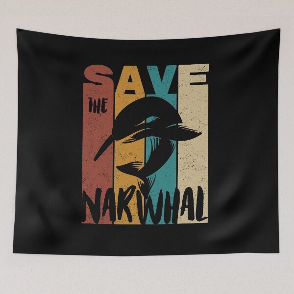 Item preview, Save The Narwhal, Retro Vintage Design, Earth Day designed and sold by PROMEN Creativity.