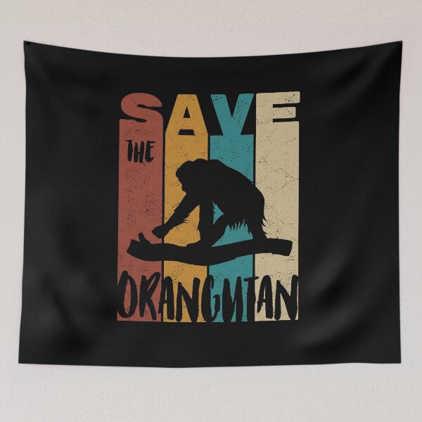 Item preview, Save The Orangutan, Retro Vintage Design, Earth Day designed and sold by PROMEN Creativity.