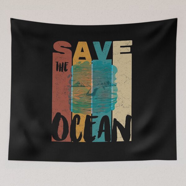 Item preview, Save The Ocean, Retro Vintage Design, Earth Day designed and sold by PROMEN Creativity.