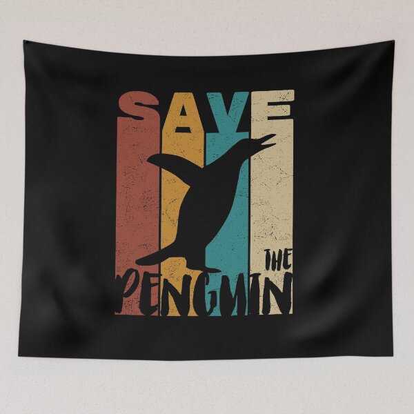 Item preview, Save The Penguin, Retro Vintage Design, Earth Day designed and sold by PROMEN Creativity.