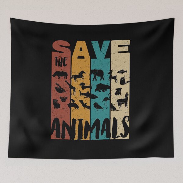 Item preview, Save The Animals, Retro Vintage Design, Earth Day designed and sold by PROMEN Creativity.