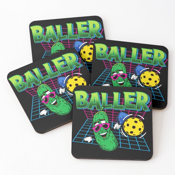 Item preview, BALLER - pickleball retro 80s 90s pickle player with paddle & ball  designed and sold by Killer-Shirts.