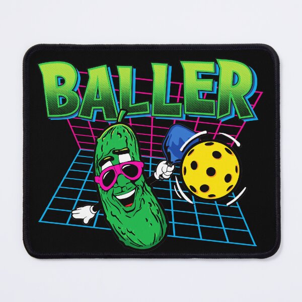 Item preview, BALLER - pickleball retro 80s 90s pickle player with paddle & ball designed and sold by Killer-Shirts.