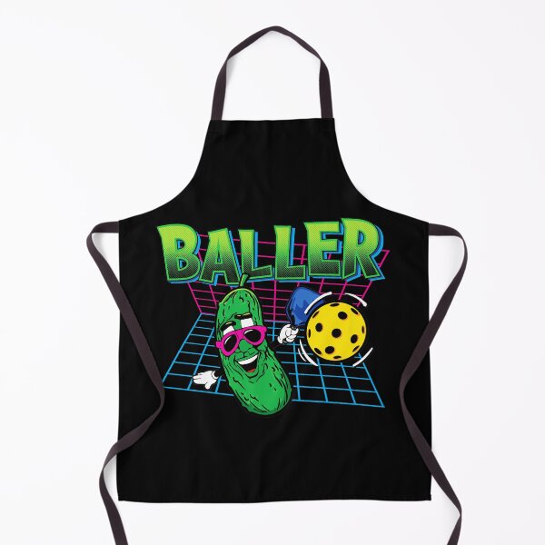 Item preview, BALLER - pickleball retro 80s 90s pickle player with paddle & ball designed and sold by Killer-Shirts.