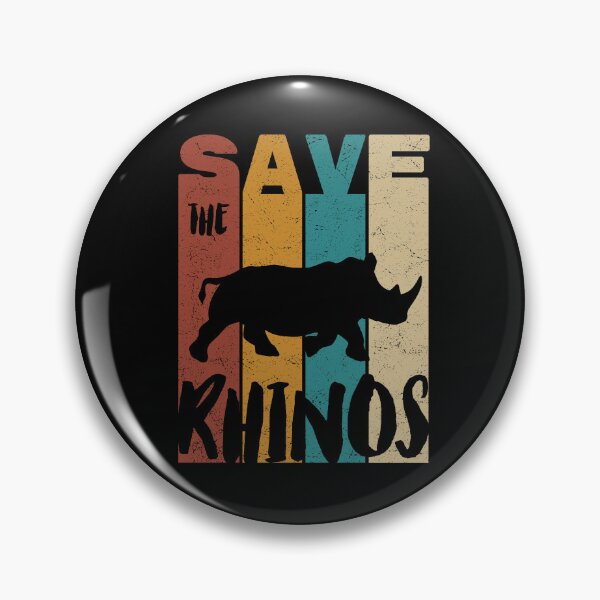 Item preview, Save The Rhinos, Retro Vintage Design, Earth Day designed and sold by PROMEN Creativity.