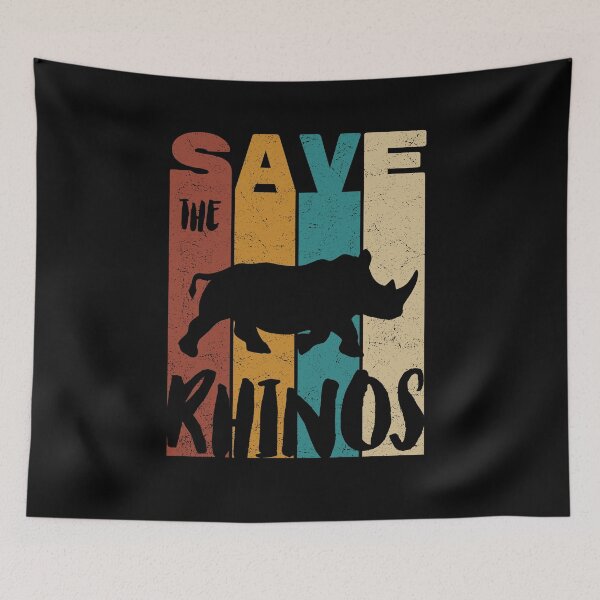 Item preview, Save The Rhinos, Retro Vintage Design, Earth Day designed and sold by PROMEN Creativity.