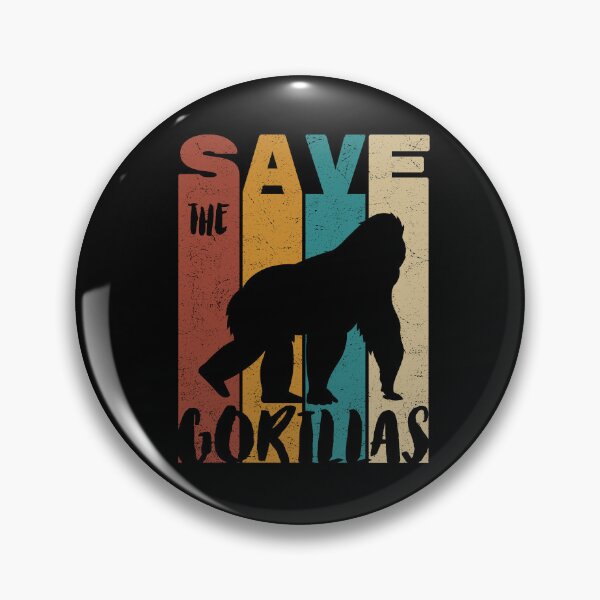 Item preview, Save The Gorillas, Retro Vintage Design, Earth Day designed and sold by PROMEN Creativity.