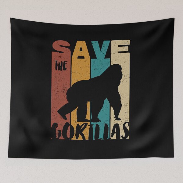 Item preview, Save The Gorillas, Retro Vintage Design, Earth Day designed and sold by PROMEN Creativity.