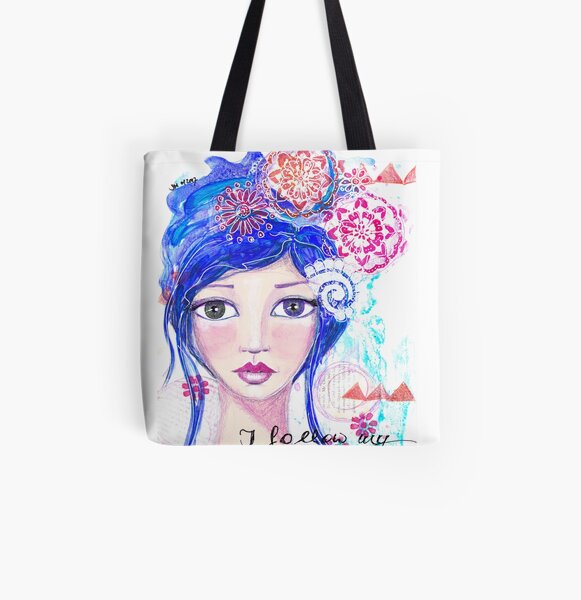 I follow my heart | Ich folge meinem Herzen Allover-Print Tote Bag