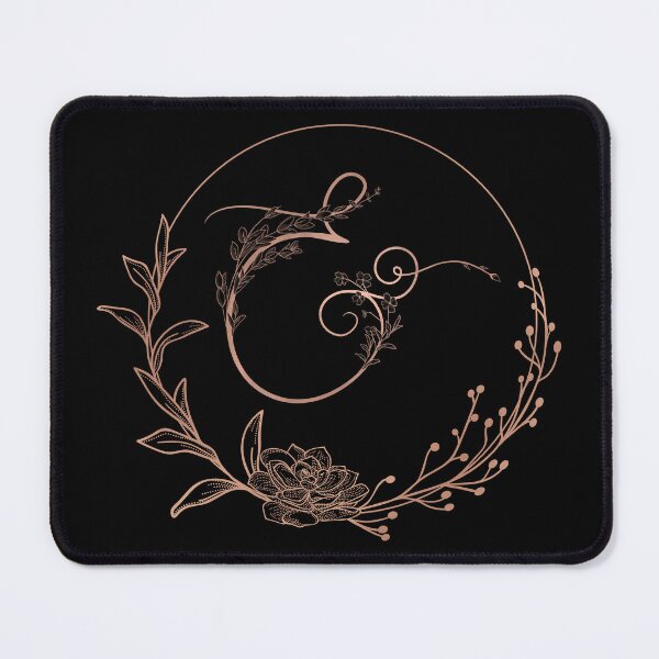 Item preview, Rose Gold Floral Monogram E designed and sold by ModernStyleBoho.