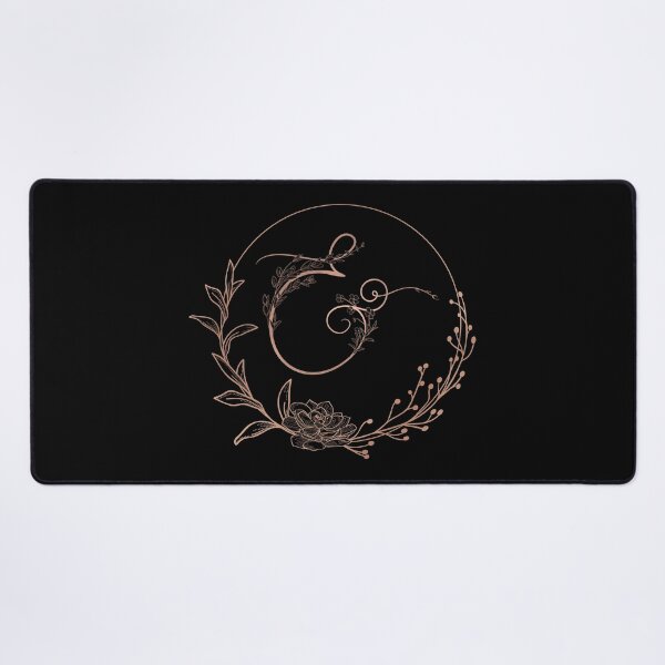 Item preview, Rose Gold Floral Monogram E designed and sold by ModernStyleBoho.