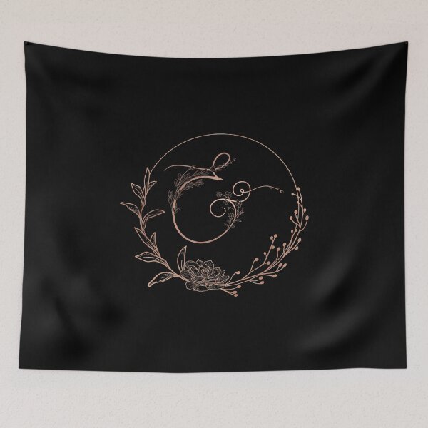 Item preview, Rose Gold Floral Monogram E designed and sold by ModernStyleBoho.