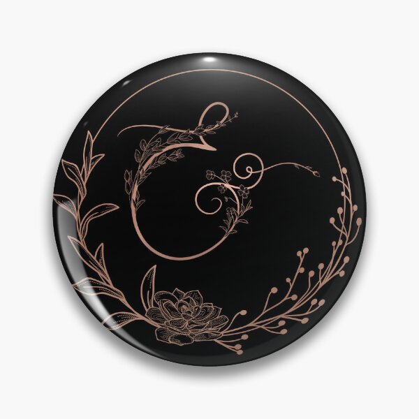 Item preview, Rose Gold Floral Monogram E designed and sold by ModernStyleBoho.