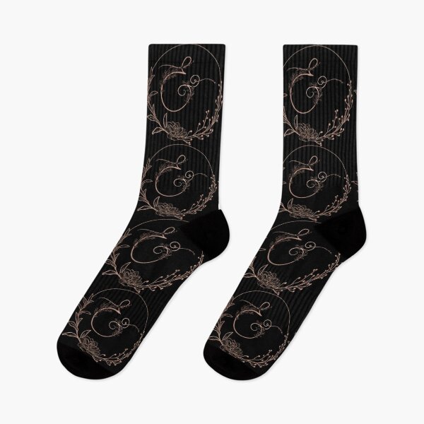 Item preview, Rose Gold Floral Monogram E designed and sold by ModernStyleBoho.