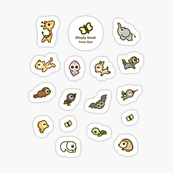 Adorable Animals from the Simply Small Series Glossy Sticker