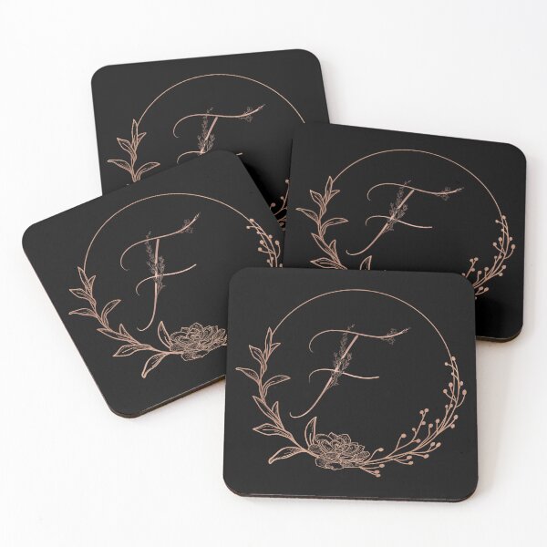 Item preview, Rose Gold Floral Monogram F designed and sold by ModernStyleBoho.