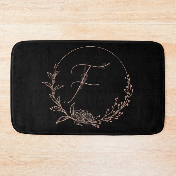 Item preview, Rose Gold Floral Monogram F designed and sold by ModernStyleBoho.