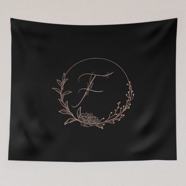 Item preview, Rose Gold Floral Monogram F designed and sold by ModernStyleBoho.