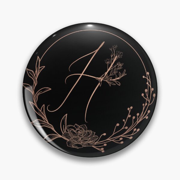Item preview, Rose Gold Floral Monogram H designed and sold by ModernStyleBoho.