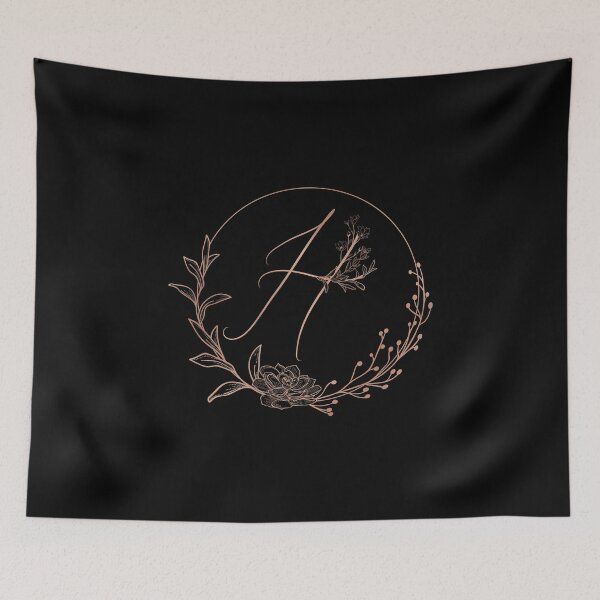 Item preview, Rose Gold Floral Monogram H designed and sold by ModernStyleBoho.
