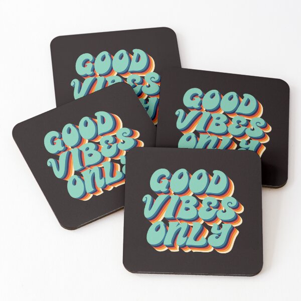 Item preview, Good vibes only quote retro colors designed and sold by NerdnGeekshop.