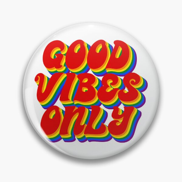 Item preview, Good vibes only quote Gay pride colors designed and sold by NerdnGeekshop.