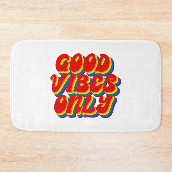 Item preview, Good vibes only quote Gay pride colors designed and sold by NerdnGeekshop.