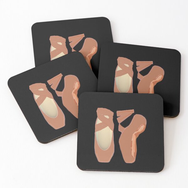 Item preview, Medium Brown Skin Tone Ballerina Pointe Shoes (Black Background) designed and sold by ArtByLM.
