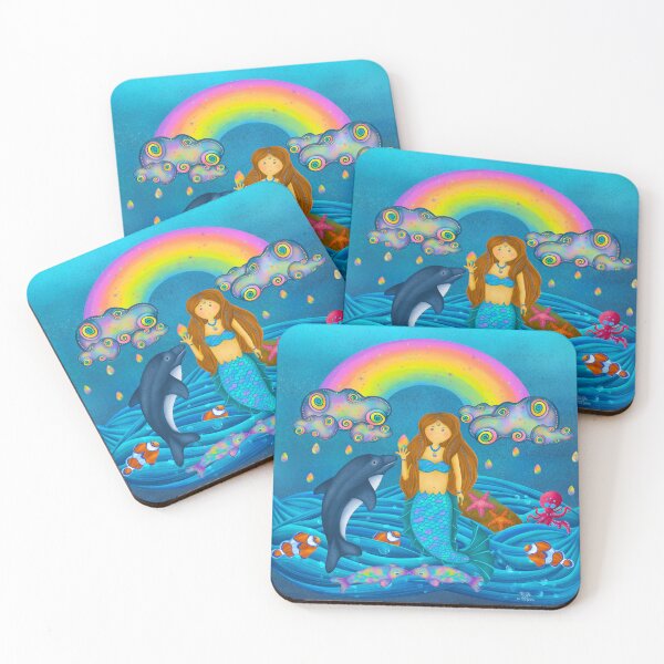 Artikelvorschau, Mermaid und Ocean Friends im Regensturm entworfen und verkauft von HushTheMoon.