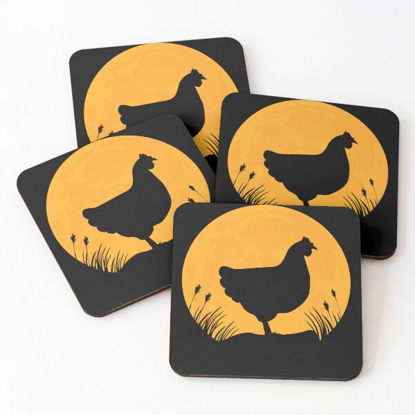Item preview, chicken animal lover Silhouette in full moon gift designed and sold by alaechamlal.