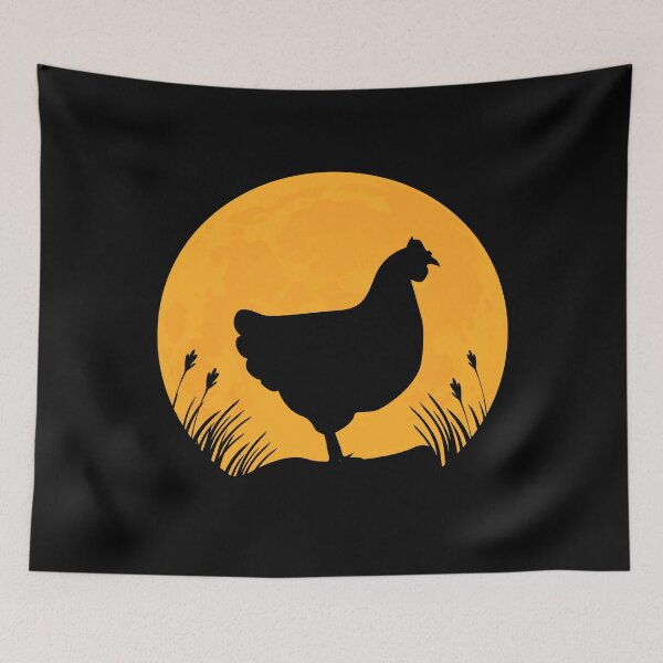 Item preview, chicken animal lover Silhouette in full moon gift designed and sold by alaechamlal.