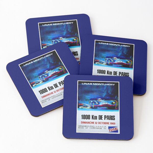 Item preview, LINAS MONTLHERY : Vintage 1969 1000 Km de Paris Auto Racing Print designed and sold by posterbobs.