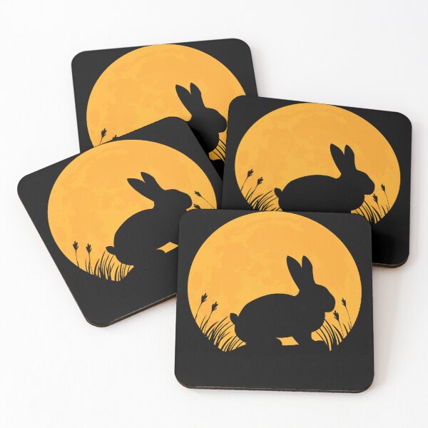 Item preview, rabbit animal lover Silhouette in full moon easter day gift designed and sold by alaechamlal.
