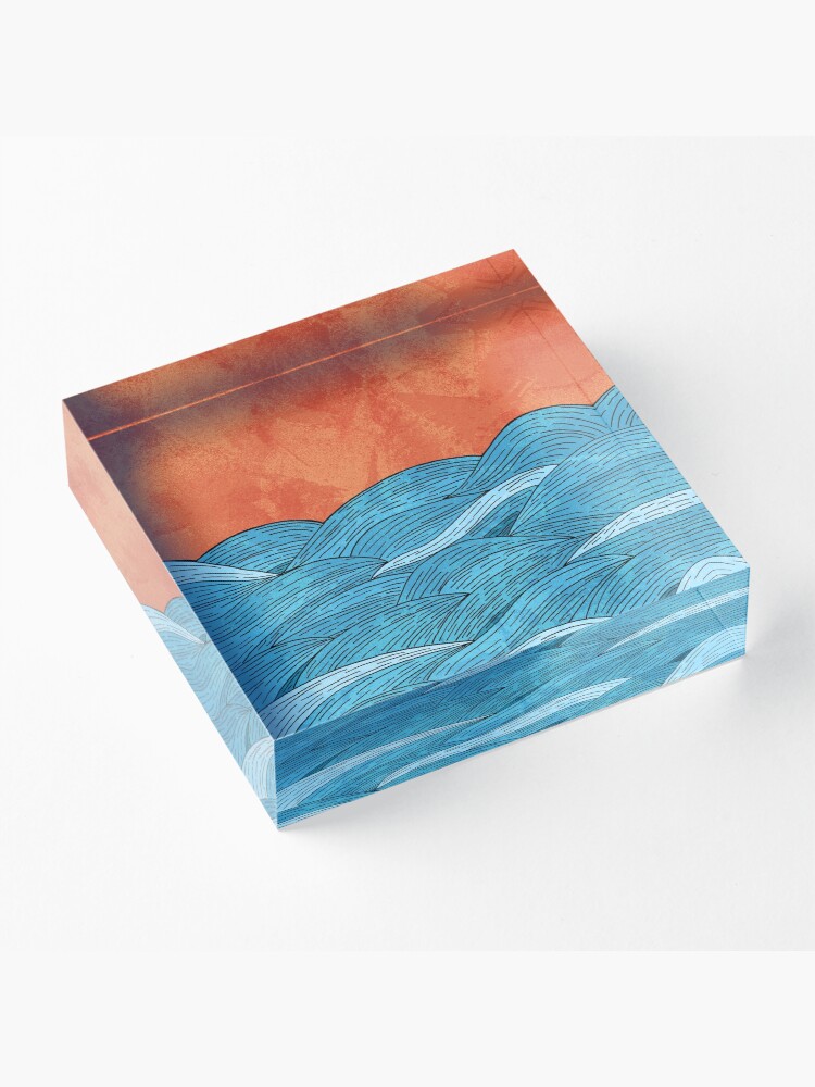 Alternate view of The blue sea Acrylic Block