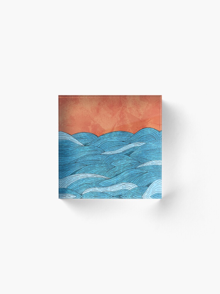 Alternate view of The blue sea Acrylic Block