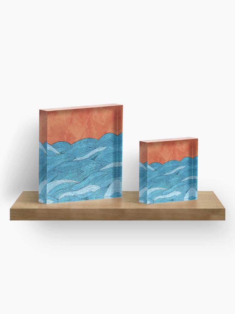 Alternate view of The blue sea Acrylic Block