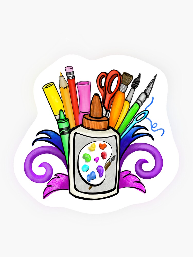 Art Supplies Clipart Art Supply Digital Stamps / Art Teacher Clipart / Art  School Doodles / Artist and Painting / School Supplies (Instant Download) 