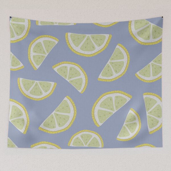 Item preview, Blue and yellow citrus limon pattern designed and sold by Thegentleshop.