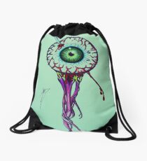 Pierced Eyeball Drawstring Bag
