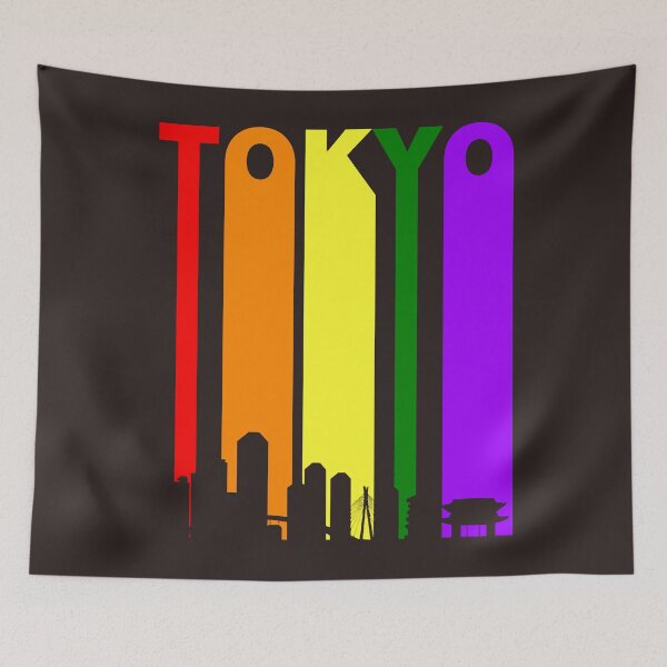 Item preview, Tokyo Japan Rainbow Skyline LGBT Gay Pride designed and sold by RicardoPerdro.