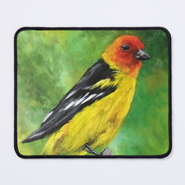 Item preview, Western Tanager Bird Artwork by Jolene Edwards designed and sold by CurlyClaraBelle.