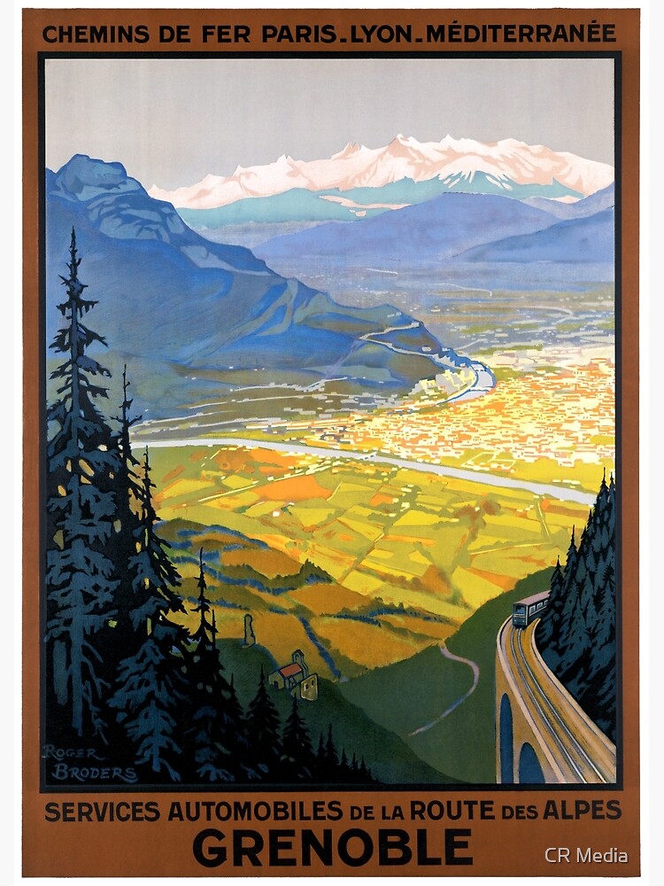 France Grenoble Restored Vintage Travel Poster by vintagetreasure