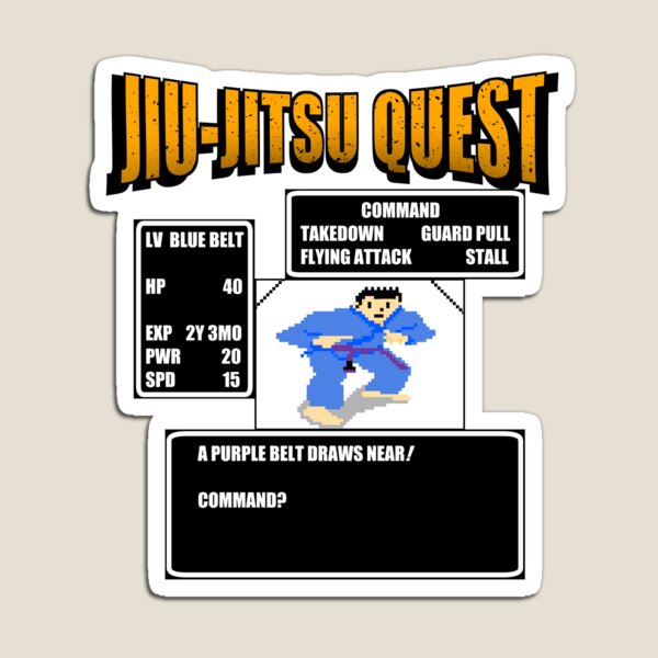 Jiu Jitsu Quest BJJ MMA Retro gaming shirt Magnet