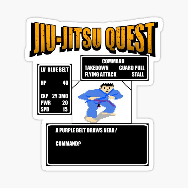 Jiu Jitsu Quest BJJ MMA Retro gaming shirt Sticker