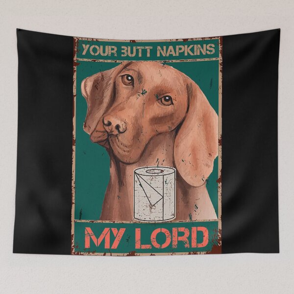 Item preview, The Vintage Your Butt Napkins My Lord Poster Dog Gold designed and sold by Donna Gomez.