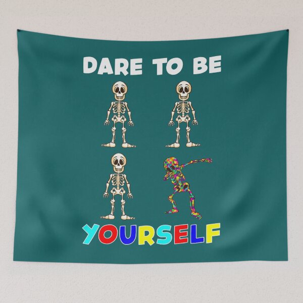 Item preview, Dare To Be Yourself Shirt Autism Awareness Dabbing Skeleton designed and sold by queencrown.