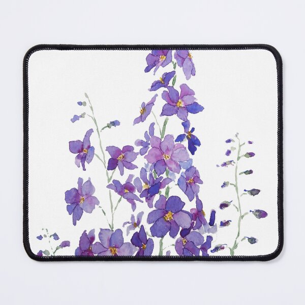 Item preview, hand painted purple blue pink delphinium watercolor  designed and sold by ColorandColor.