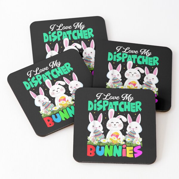 Item preview, I Love My Dispatcher Cute Easter Flower Bunny Holding Eggs  designed and sold by doriaali.