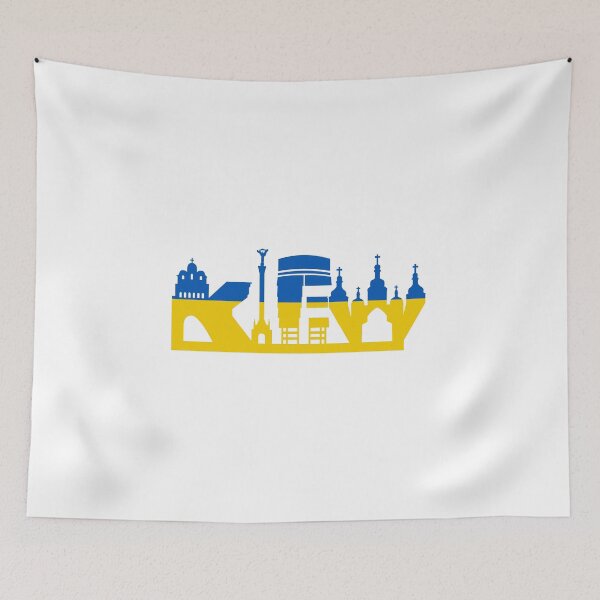 Item preview, Horizonte de Kiev en bandera ucraniana designed and sold by Grafikus.