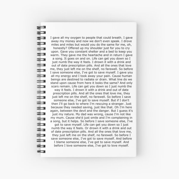 Item preview, Save Myself Lyrics designed and sold by danielamassaro.